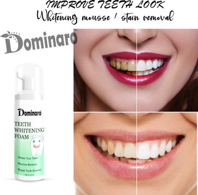 Dominaro 2 in 1 Teeth Whitening Mousse Foam To Deeply Cleaning Gums, Stain Removal Teeth Whitening liquid(60 ml)