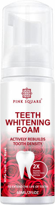 Pink Square Teeth Whitening Foam For Fresh Breath and Remove Stains Pack of 1 of 60ML Teeth Whitening liquid(60 ml)