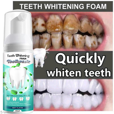 qtpie Teeth Whitening Foam To Removes Bad Breath Fights Germs For Men & Women 50 ml Teeth Whitening liquid(50 ml)