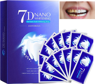 mil9us 7D Nano Teeth Whitening Strips, Enamel-Safe & Sensitivity-Free Teeth Whitening Teeth Wipe(Pack of14)
