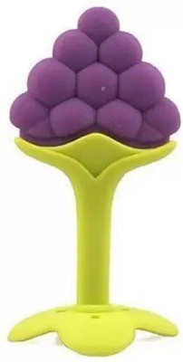 SuperDaze Baby Fruit Shape Teethers Soft Silicone, BPA-Free for Newborn 4 to 12 Months Teether(Purple)
