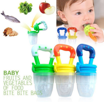 blessing ent Baby Food and Fruit Nibbler for 3-12 months baby - Pack of 3 Feeder(Blue, Yellow, Green)