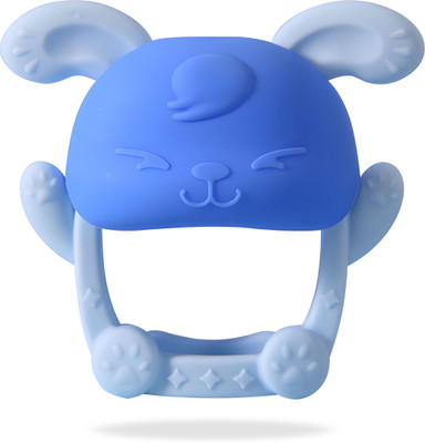 Bembika Baby Teether Toys Bunny Shape, Baby Teether Silicone, Teether for Teething-Blue Teether(Blue)