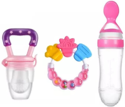 smilykid New_Nibbler Soother279 Feeder(Spoon Feeder and Ring Teether, Fruits Feeders)