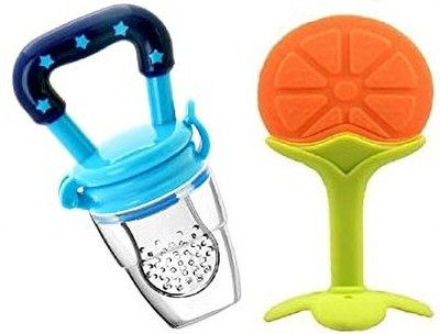smilykid New_Nibbler Soother124 Teether and Feeder(Orange:Blue)