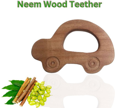 Craft Corner Neem Wooden Teether Combo For Kids First Toy Teether(Brown)