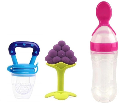 Little Chics Baby Spoon bottle, Food Nibbler for Fruit Feeder & Fruit shape Teether Teether and Feeder(Yellow)
