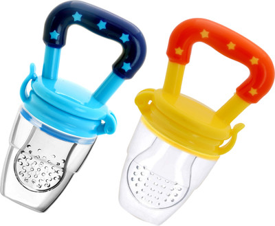 smilykid Fruit/Food Feeder/Pacifier/Nibbler with Silicon Mesh in Box Packing (Blue & Yel Teether and Feeder(Blue & Yellow)