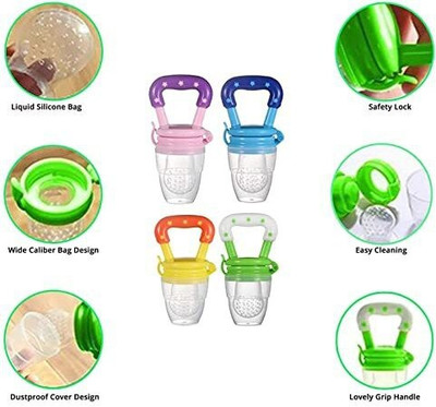 smilykid Baby Food Feruit Nibbler-Best Toy Fruit Teether 2eder||Fruit Feeder Pacifier||6 Teether and Feeder(Yellow)
