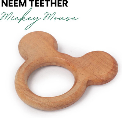 opatoys Wooden Micky Mouse Neem Teether(Wooden color)