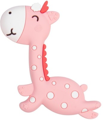 RUKAN Giraffe Baby Teether Toy,3-48 Months Toddler,Children Gums Pain Relief Teether(Pink)