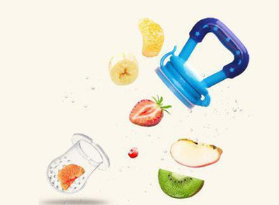 NEST CREATION Babyshark Silicone Fruit and Veggie Pacifier and feeder for baby and toodler Teether and Feeder(Blue)