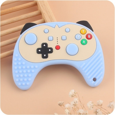The Cheeky Kidzz Baby Soft Silicone Gaming Remote Shape Teething Toy Textured Molar Teeth Infants Teether and Feeder(CONTROLLER BLUE)