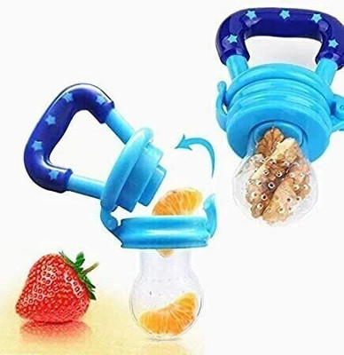 Akash Telecom dasji Kids 1 Pc Baby Pacifier Food Feeder Silicone Fresh Fruit Milk Nibbler Feeding Safe Kids Supplies Nipple Teat Pacifier Bottles - Multicolor Soother (Multicolor) Teether and Feeder(Multicolor)