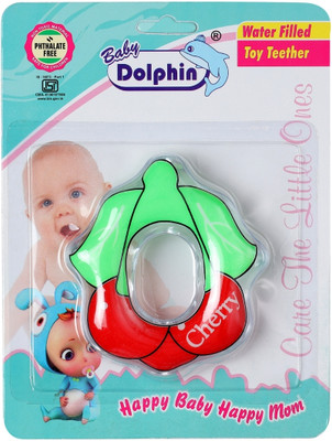 Baby Dolphin Water Teether for Babies, Baby Teething Toy, Cooling Teether, 4m+ Teether(Cherry)