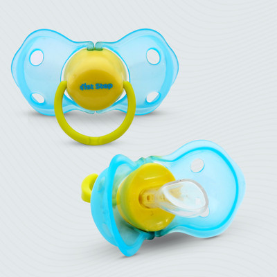1st Step BPA Free Soft Silicone Pacifier With Flip Cover Soother(Blue, Green)