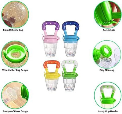 Valuedeal Medium Fresh Food Nibbler Fruit Feeder Silicon Nipple Pack of 1 Feeder(Multicolor)