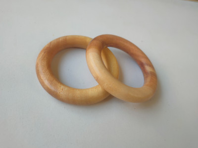 Neemwood Toys for babys Ring made for infants Toddler set of 2 wooden Teether(Brown)