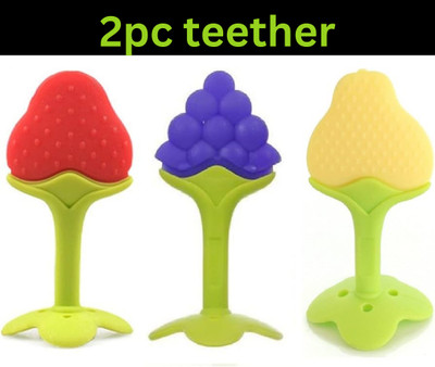 FUSION FLY Baby Fruit Shape Silicone Teethers Soft Stick Chews Nibbler for Baby Teether(Multicolor)