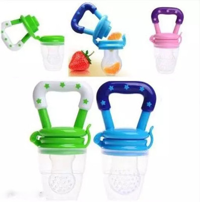 smilykid Baby Fruit Pacifier Feeder - 2 Pcs Silicone Fruit Teethers for Babies Teether and Feeder(Green, Blue)
