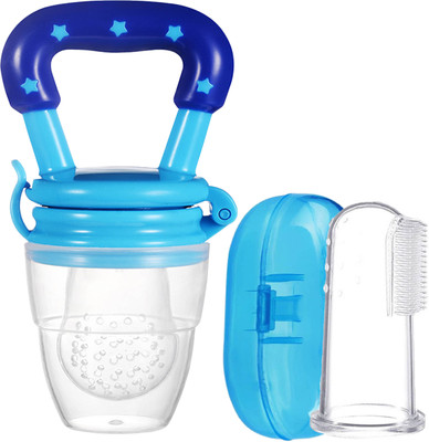 Jingle Kids Baby Soft Silicone Fruit Nibbler With Finger Brush Molar Teether BPA Free Teether and Feeder(Nibbler Finger)