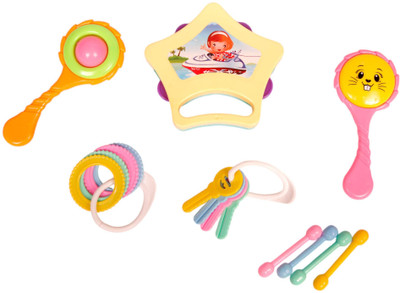 Virti Mini Me Colourful Toys for Newborn Baby - Set of 6 Teether(Multicolor)