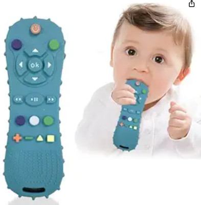 TONY STARK Remote Baby Teether Non-Toxic BPA Free Silicone Teething Toy For Infant Toddler Teether(Blue)