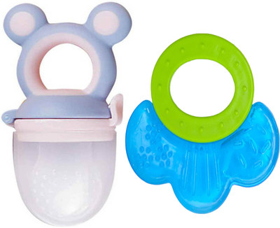 TINNY TOTS Baby Water Filled Teething Toy With Fruit Feeder Oral Dental Care Teether(Blue)