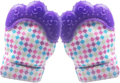 smilykid Self-Soothing, BPA-Free Soft Food-Grade Silicone Teether Handy Mitt Toy Baby Te Teether(Purple)