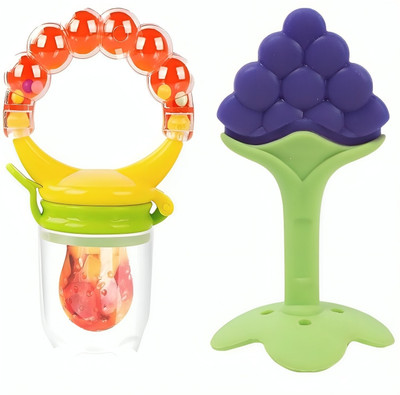 Profecto BABY CARE BEST QUALITY,BPA FREE , FOOD GRADE SILICONE TEETHER FEEDER Teether and Feeder(Multicolor)