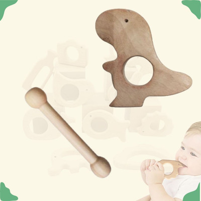 Naari Mart Neem Wooden Teether Combo For Kids First Toy Teether(Brown)