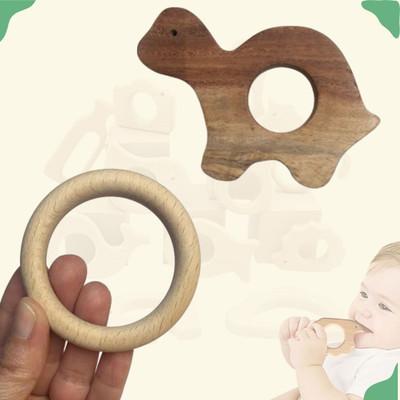 Naari Mart Neem Wooden Teether Combo For Kids First Toy Teether(Brown)