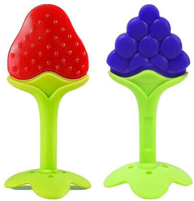 Vadhavan Silicone BPA Free Fruit Shape Teethers for Baby (Pack of 2) Teether and Feeder(Multicolor)