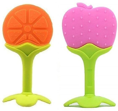 Chicbunny 2pcs Silicone BPA Free Fruit Shape Teethers for Baby/Infants Teether(Multicolor)