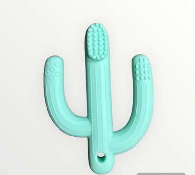 WDB Cactus Shape Baby Teether | Teething Toy for Infants&Babies (Silicone) Teether(Blue)