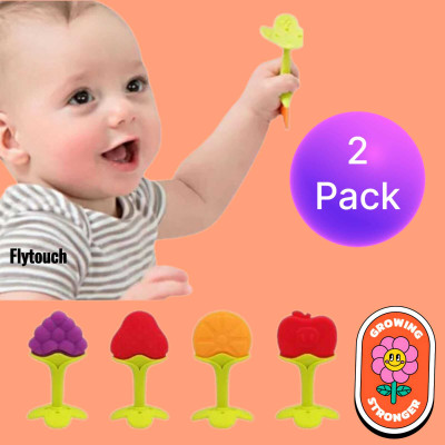 AirSoft 2Ps Non Toxic Toddler and Infant Baby Tooth Baby Toy Textured Silicone Teether Teether(Multicolor)
