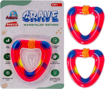 Adore Crave Water Filled Teethers- Pack of 2 Teether(PINK HEART)