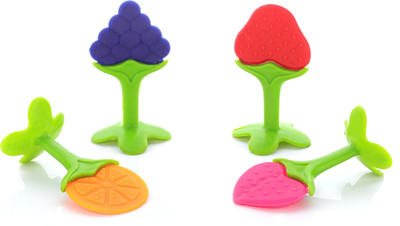 Aditi Toys Baby Silicone Teether, Fruit Teether For Toddlers, Silicone Teether, Non-Toxic Teether(Multicolor)