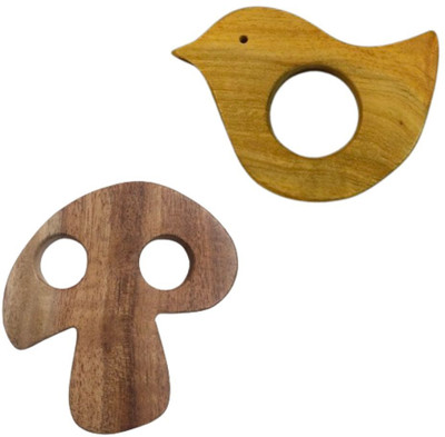 Craft Corner Neem Wooden Teether Combo For Kids First Toy Teether(Brown)