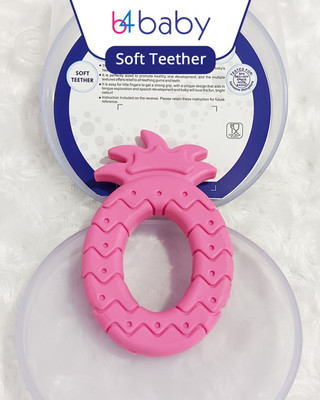 b4baby Soft Silicone Baby teether for Newborns Teether(Pink)