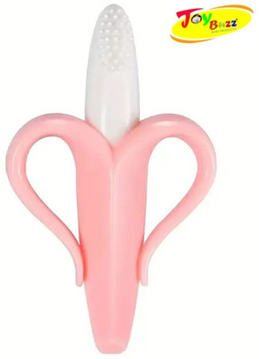 Joy Buzz Banana Shaped Teething Toothbrush - Pink Teether(Pink)