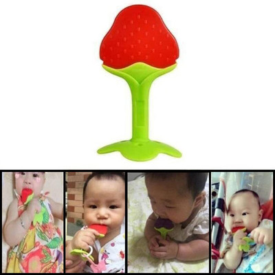 smilykid Baby Fruit Shape Teether Stick Chews BPA Free Silicone Teether(Multicolor)