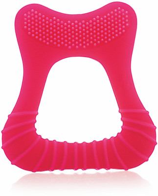 Beebaby Tooth Shape Soft Silicone Baby Teether with Bristle & Carry Case, BPA Free, 6M+ Teether(Tooth - Pink)