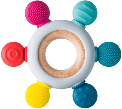 DIYAL ENTERPRISE Silicon & Wood Teether for , BPA Free, Beige Teether(Multicolor)