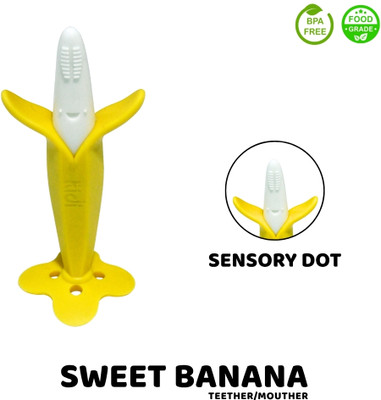 SpeechGears FDA-Approved Soft Silicone, BPA-Free for Infants Baby Boys & Girls Teether(Yellow)