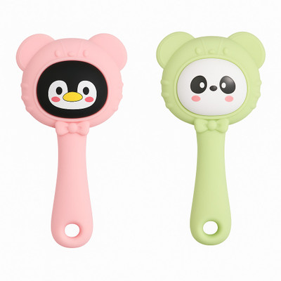 Magic Pebbles Silicone Rattle Teether | BPA-Free for Easy Teething | Jhunjuna 3 to 24 Months Teether(Multicolor)