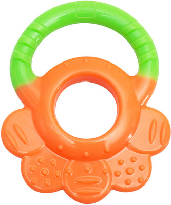 MeeMee Multi-Textured Silicone Teether (Single Pack, Orange & Green) Teether(Orange)