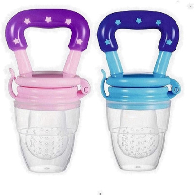 RAKIPEMH Baby Weaning Feeder Pacifier l Choke-Free Fresh Food Dispenser Teether and Feeder(Transparent Silicone In White Colur, Multicolor Top)