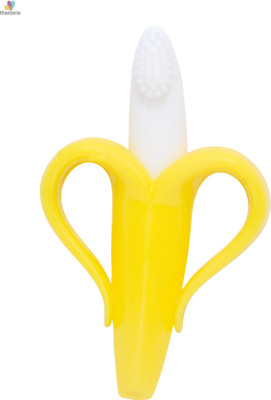 Chicbunny Baby Banana Training Toothbrush & Teether BPA Free Safe and Flexible (Yellow) Teether(Yellow)