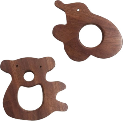 Naari Mart Neem Wooden Teether Combo For Kids First Toy Teether(Brown)